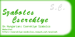 szabolcs csereklye business card